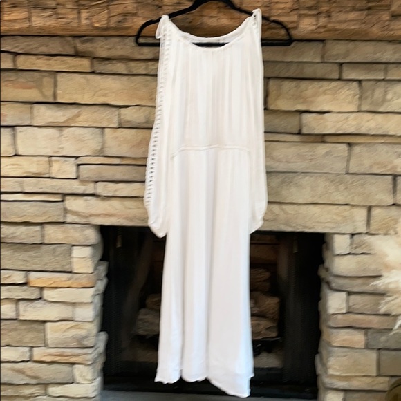 LOFT Midi length white dress with open sleeves - Picture 4 of 6